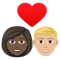 Couple with Heart- Woman- Man- Dark Skin Tone- Medium-Light Skin Tone emoji on Emojione